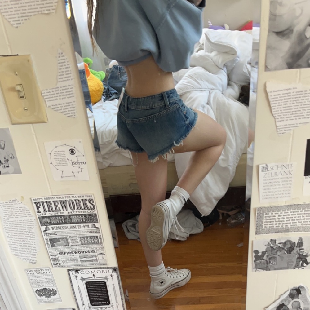 Garage peachy cutoff denim shorts